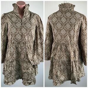 Hyacinth House Tuckernuck Moss Printed Russell Ruffle Collar Mini Dress